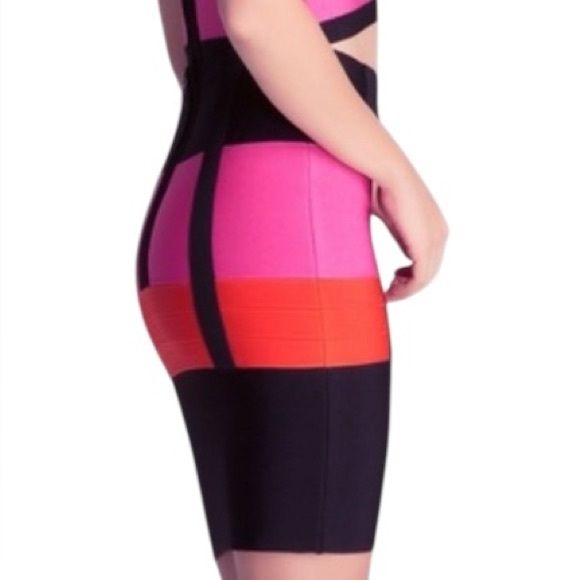 bebe Dresses & Skirts - bebe Bandage Pencil Skirt - Black/Pink/Red Size S